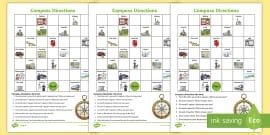 Compass Directions Worksheet | 8 Compass Points Worksheet