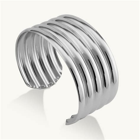 Silver Stack Cuff Bracelet – PALMONAS