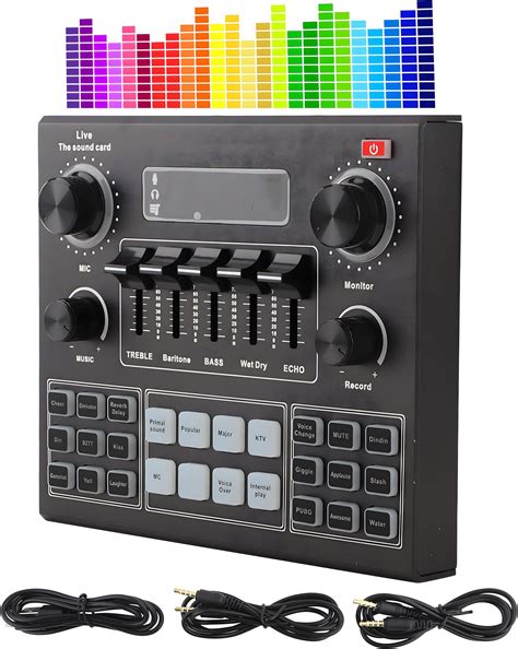 BORTONY Sound Card V9, Live Broadcast Sound Card, External Stereo Audio ...