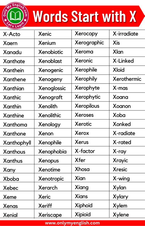 Negative Words That Start With X