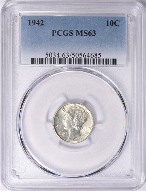 1942 Mercury Dime PCGS MS-63 (Item 1770529) | GreatCollections Coin ...