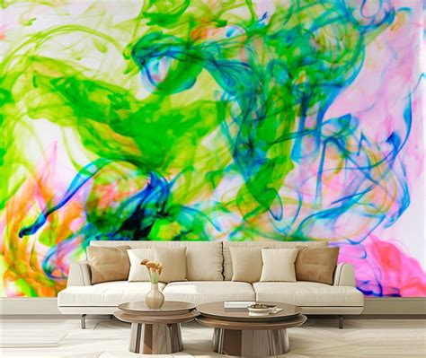 Peel and Stick Wallpaper Canvas Food color drop dissolve water Modern ...