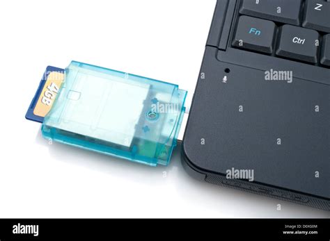 Laptop with Loaded Card Reader Stock Photo - Alamy