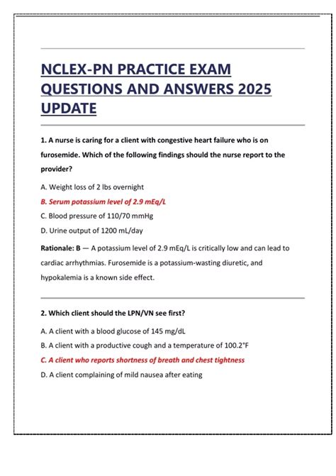 NCLEX-PN PRACTICE EXAM QUESTIONS AND ANSWERS 2025 UPDATE - NCLEX-PN ...