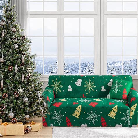 Christmas Printed Sofa Cover Christmas Theme Jingle Bell Print Sofa ...
