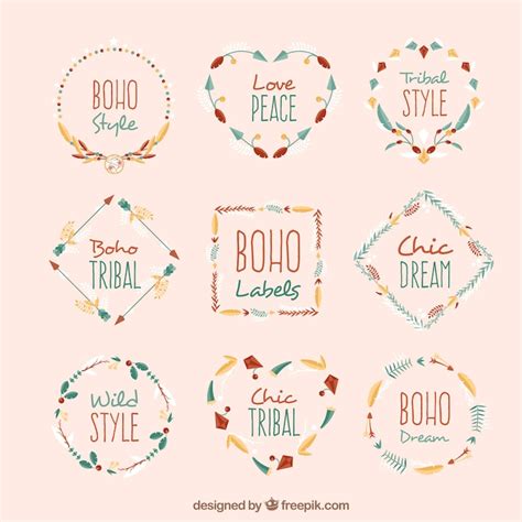 Cute boho label template Images - Free Download on Freepik