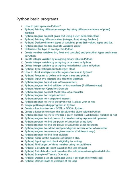 Image result for Python Basic Program PDF Download