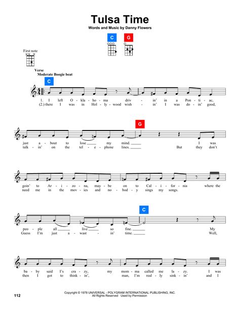 Don Williams "Tulsa Time" Sheet Music | Download Printable PDF Score ...