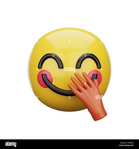 3d emoji Face with Hand Over Mouth Stock Photo - Alamy