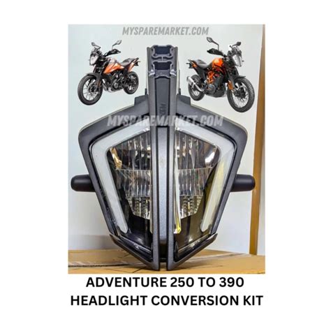 HEADLIGHT CONVERSION KIT - KTM ADVENTURE 250 TO 390 - FROM HALOGEN TO ...