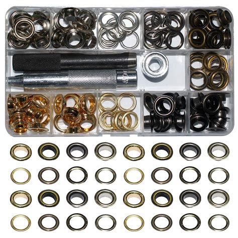 Inton 60 Sets - Brass Grommet Eyelets 10mm 3/8" Inside Diameter 800 ...