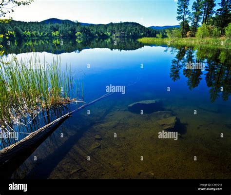 Lynx Lake, Arizona, is a 55-acre (220,000 m2) reservoir located within ...