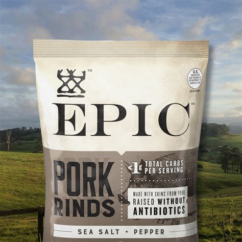 Sea Salt & Pepper Pork Rinds - 4 Pack Pork Skins - EPIC – EPIC Provisions