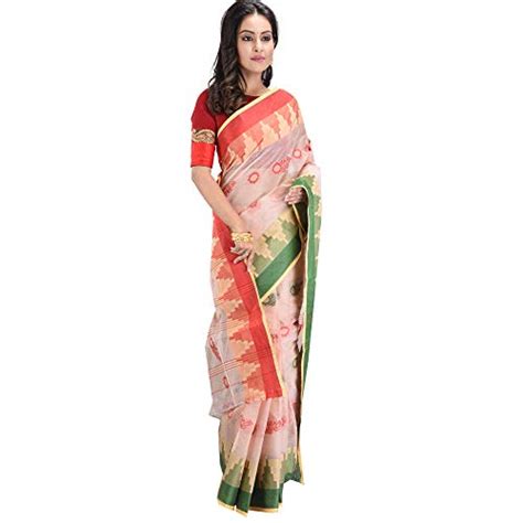 Buy RAJ SAREE HOUSE Women's Traditional Pure Cotton Bengali Handloom ...