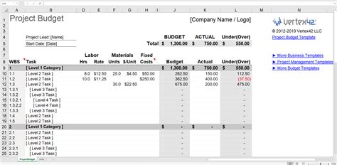 Image result for Project Management Budget Template Excel