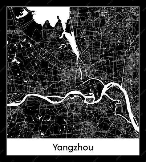 Premium Vector | Minimal city map of yangzhou (china, asia)