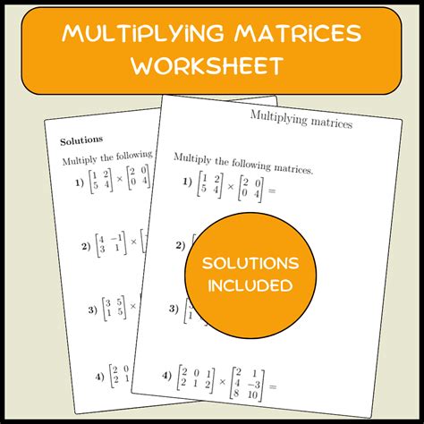 Image result for Matrices Multiplication Worksheet