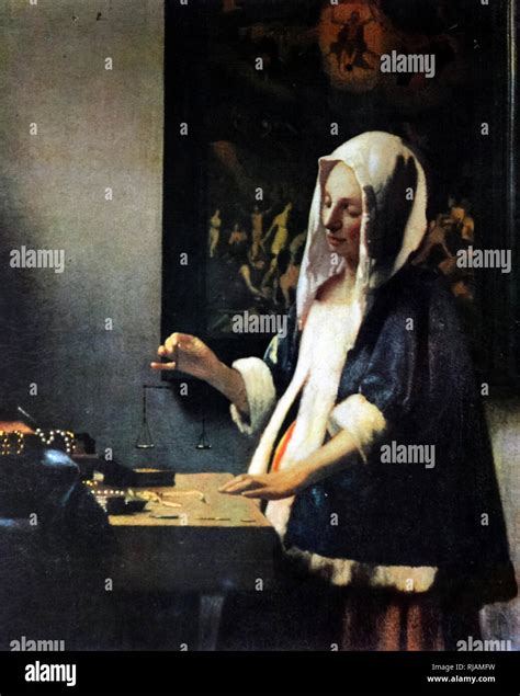 Woman holding a balance vermeer hi-res stock photography and images - Alamy