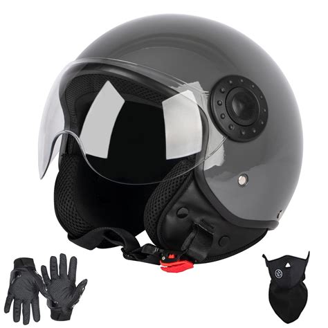 Buy Open Face Motorcycle Helmet for Adult,3/4 Retro Vespa DOT Approved ...