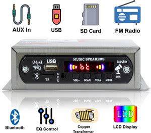 SUPERCON Mini Car Stereo BLUETOOTH/USB/SD/AUX/FM/MP3 BOOM MASTER Car ...
