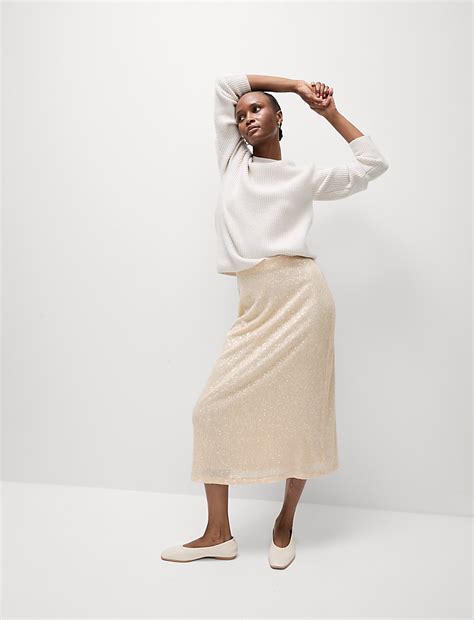 Buy Sequin Midaxi Slip Skirt at Marks & Spencer