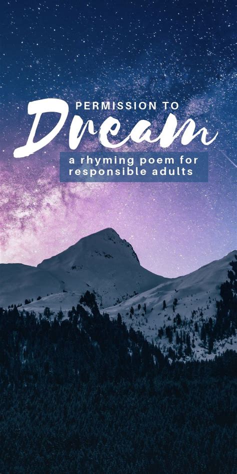 Permission to Dream - Rhyming Poem for Adults