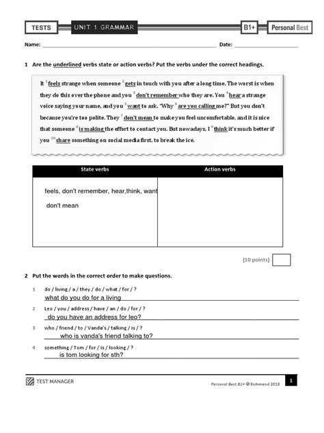 Image result for B1 Test Personal Life Topic Examples