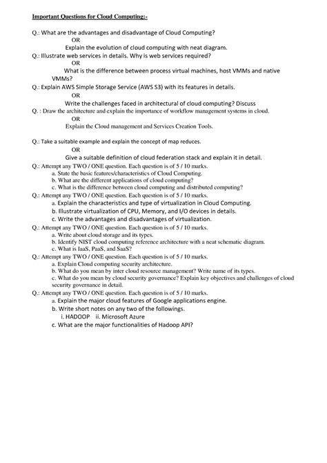 Important Questions of Cloud Computing - : What are the advantages and ...