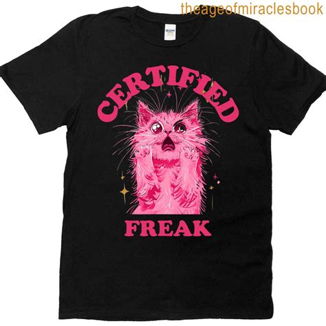 Cat Meme Certified Freak Eat Cement Cursed Cat Funny T-shirt