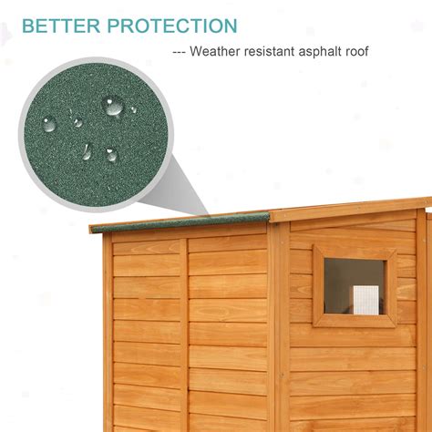 PawHut Large Wooden Outdoor Cat House with Large Run for Play, Catio ...