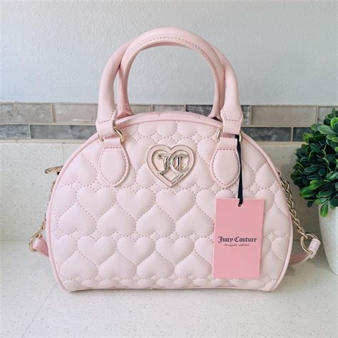 NEW Juicy Couture Light Baby Pink Flawless Dome Bowler Satchel Bag in ...