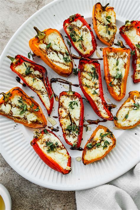 Cheese Stuffed Mini Bell Peppers Herbed Cheese & Walnut Stuffed Mini