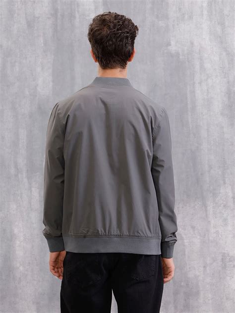 Solid Bomber Jacket | Grey – Wrogn