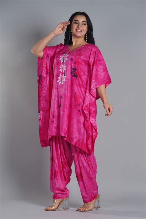 Magenta Rayon TieDyeSalwar - LetsDressUp