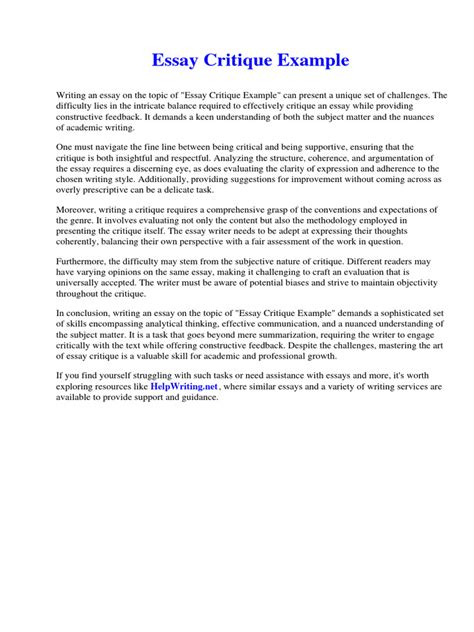 Image result for Test Critique Example