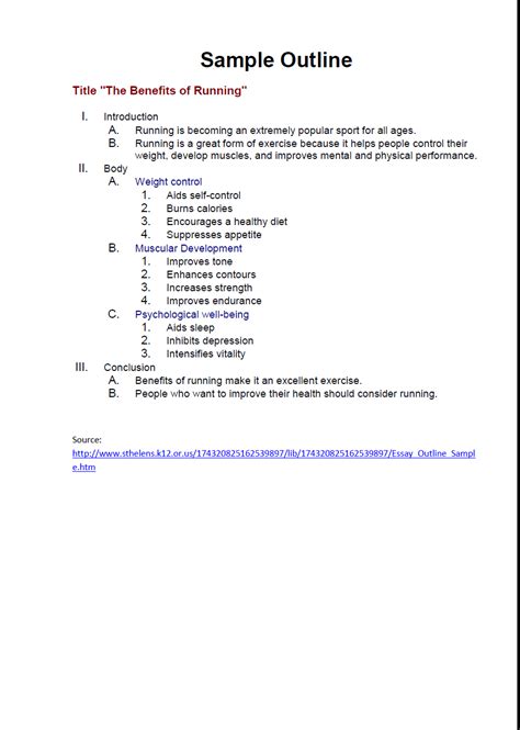 Image result for How to Write an Essay Outline Example