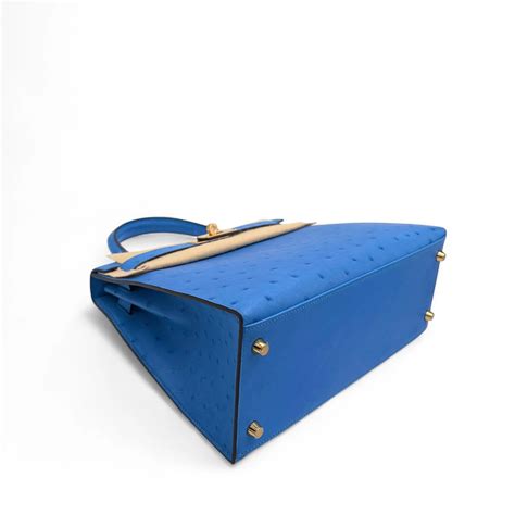 Hermès Kelly 28 – O7 Bleuet Ostrich with Gold Hardware – Zeuskicks