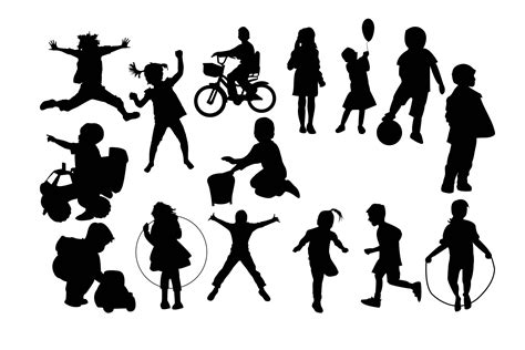 Children Silhouette SVG