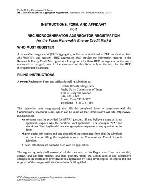 Renewable Energy Credit Microgenerator Listing Form - Puc Texas - Fill ...