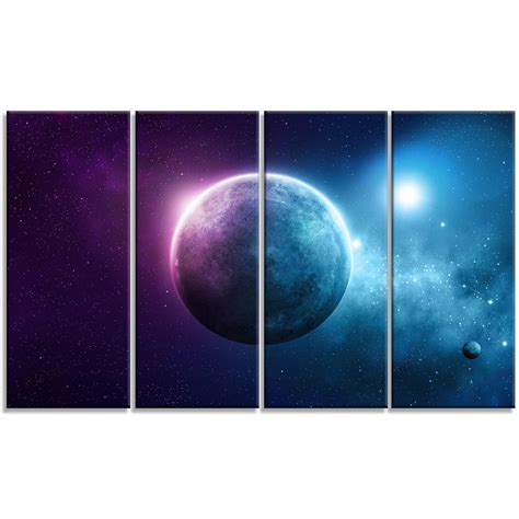 deep Space Planet - Modern Spacescape Metal Wall Art - MT8158-48x28-4 ...