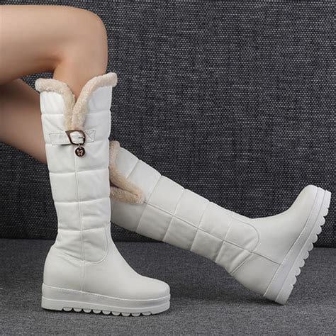 Hinvhai Women's Winter Warm Knee High Down Snow Boots,Classic Fashion ...