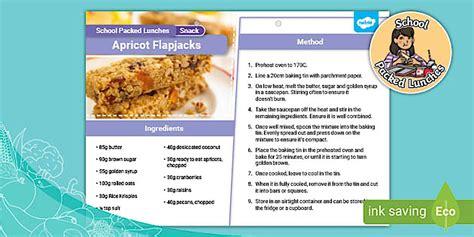 Apricot Flapjack Recipe - Healthy School Packed Lunch