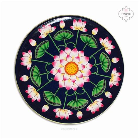 10" Lotus Chakra Pichwai Wall Décor Plate – Trove Craft India
