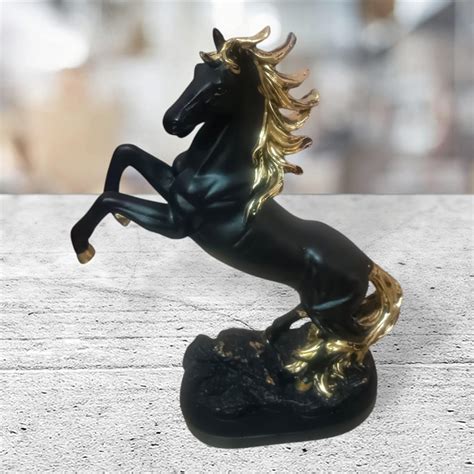 Buy ANI DIVINE Black and Gold Resin Horse Fantasy Showpiece for Home ...