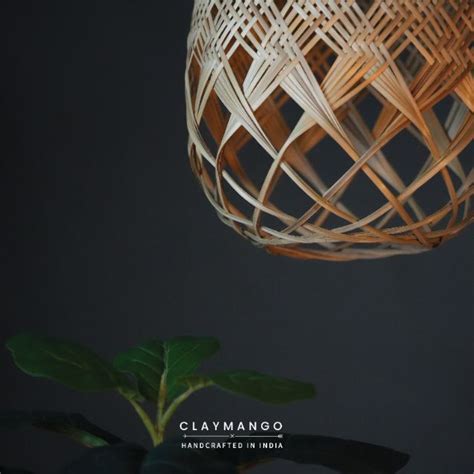 Cyclic Jelly: Unique handmade Woven Hanging Pendant Light, Natural/Bam ...
