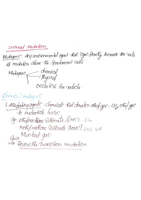 Induced mutation - Molecular Biology and recombinant DNA - Studocu