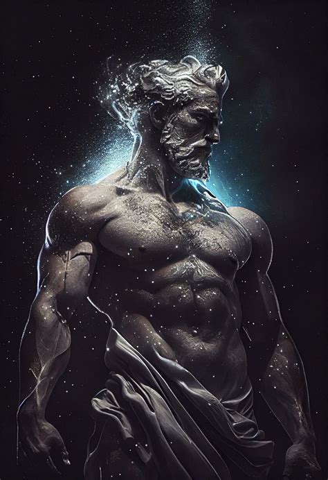 Mythological Greek god of darkness Erebus surrounded by the universe ...