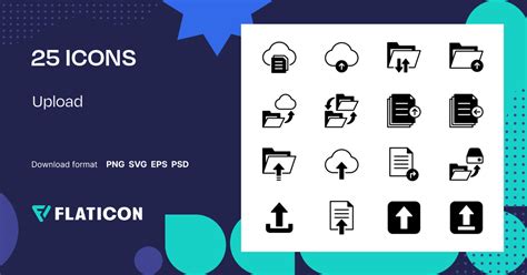 Upload Icon Pack | Black fill | 25 .SVG Icons