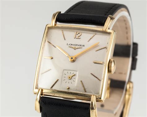 Longines 14k Yellow Gold Men's Square Mechanical Watch 22L 1960s w ...