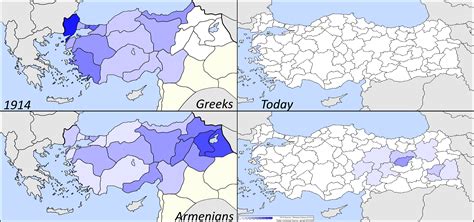 Armenians and Greeks in 1900 & 2000 - Vivid Maps